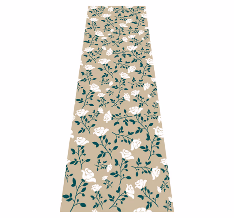 Tapis vinyle chambre motif vintage rose blanc - TenStickers