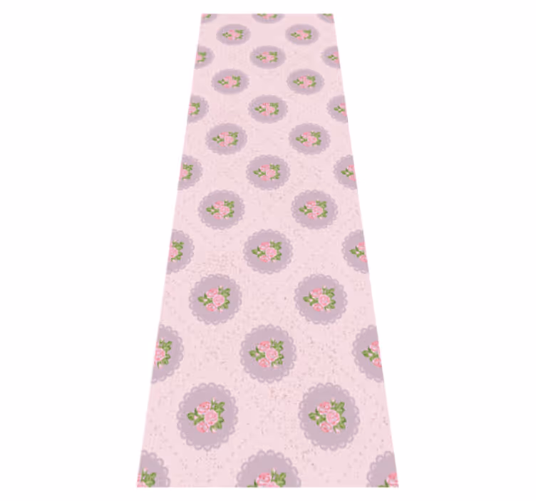 Tapis vinyle chambre motif carreaux rose shabby chic - TenStickers