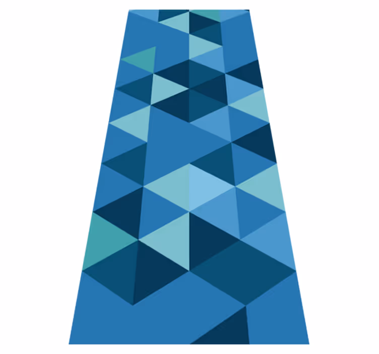 Tapis vinyle chambre carrés géométriques bleus - TenStickers