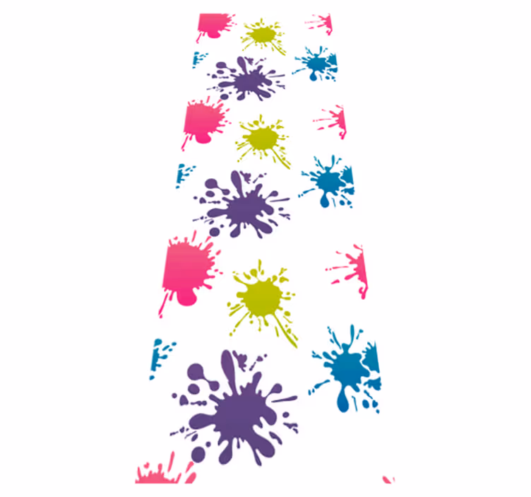 Tapis vinyle chambre éclaboussures multicolores - TenStickers