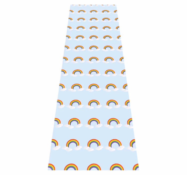 Tapis vinyle chambre arc-en-ciel et nuages colorés - TenStickers