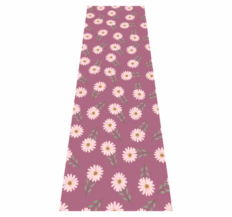 Tapis vinyle chambre motif petites marguerites roses - TenStickers
