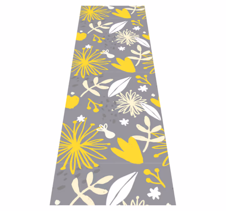 Tapis vinyle chambre motifs floraux vintage pantone - TenStickers