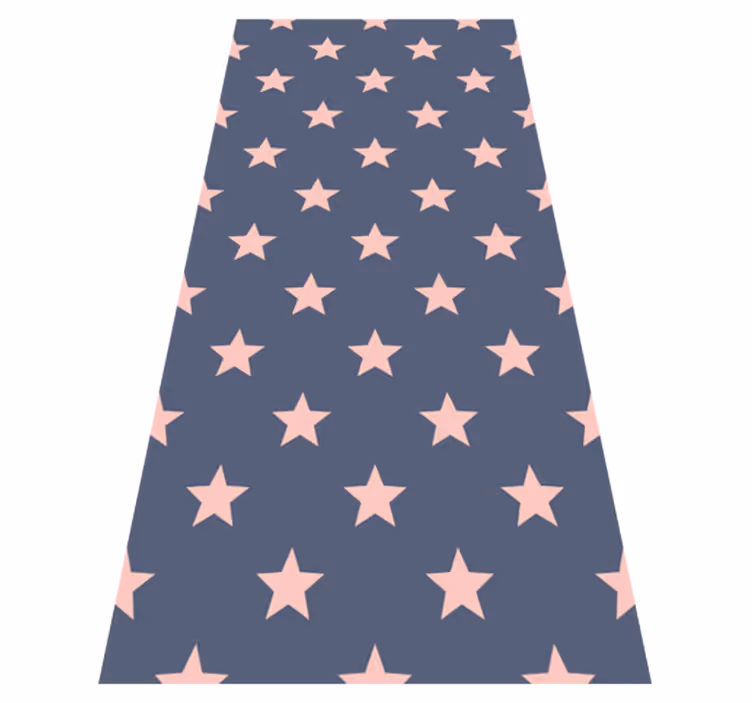 Tapis vinyle chambre étoiles roses et grises - TenStickers