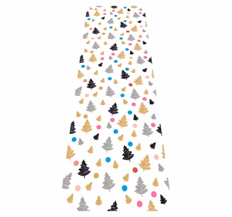 Tapis vinyle chambre avec des points colorés et arbres - TenStickers