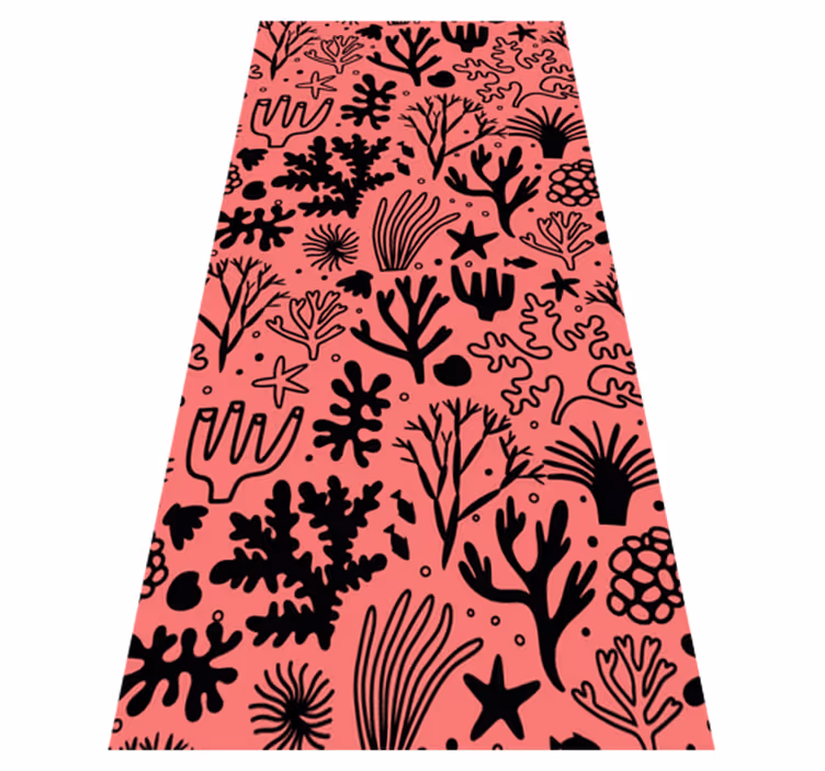 Tapis vinyle chambre feuilles australiennes rouge et noir - TenStickers