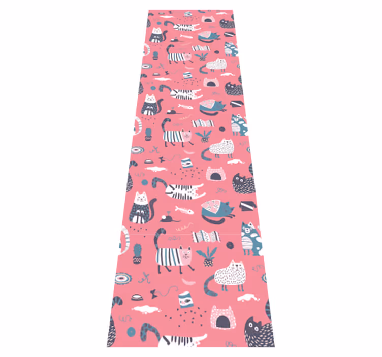 Tapis vinyle chambre chatons nordiques - TenStickers