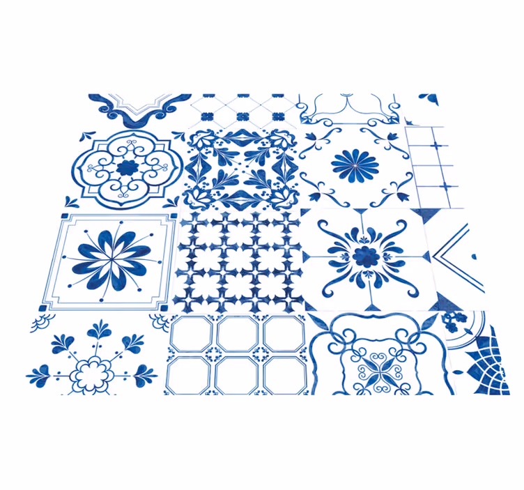 Tapis vinyle nordique carreaux nordiques - TenStickers