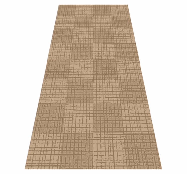 Tapis vinyle nordique motif carré caramel - TenStickers