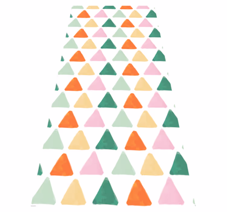 Tapis vinyle nordique motif triangles pastel - TenStickers