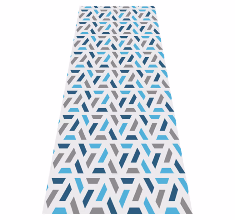 Tapis vinyle nordique motif géométrique bleu et vert - TenStickers