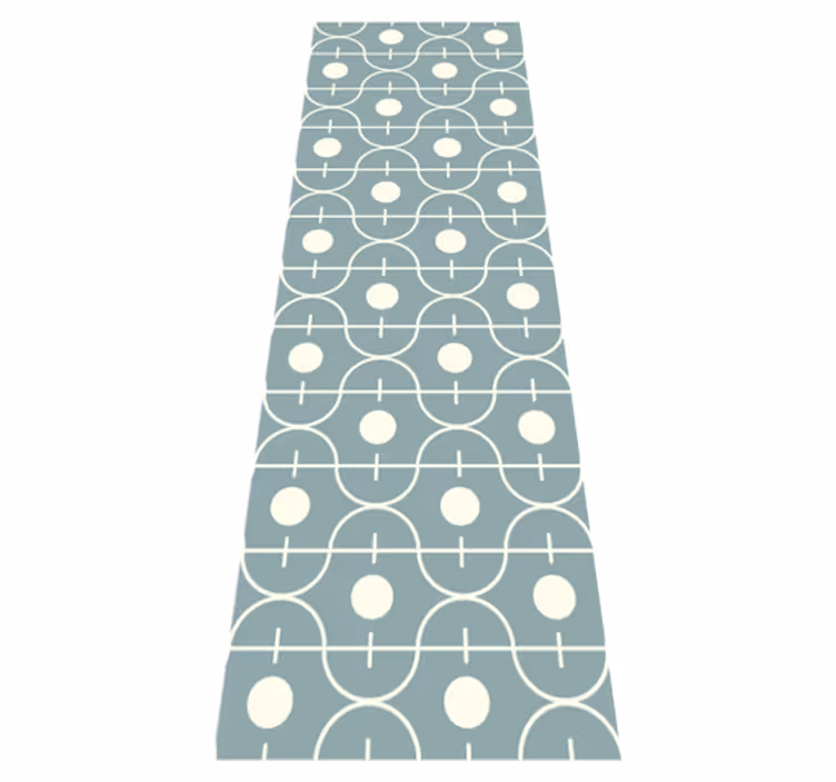 Tapis vinyle nordique motif bleu japandi lignes géométriques - TenStickers