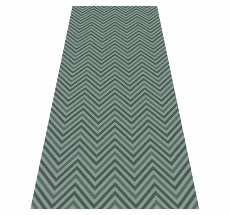 Tapis vinyle nordique motif chevrons verts - TenStickers