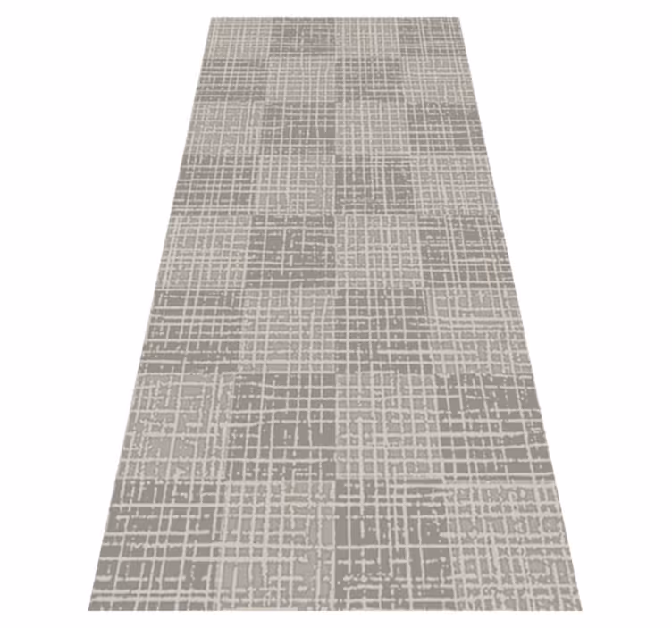Tapis vinyle nordique motif carré gris cendré - TenStickers