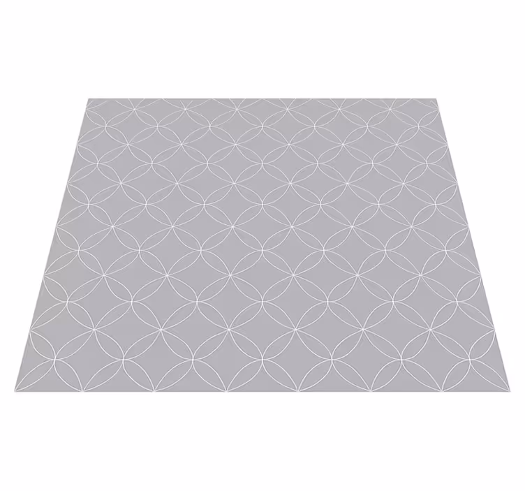 Tapis vinyle nordique fleurs abstraites géométriques grises - TenStickers