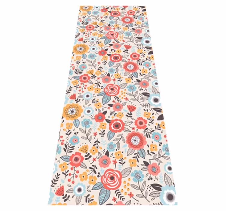 Tapis vinyle nature motif floral 'ditsy' - TenStickers
