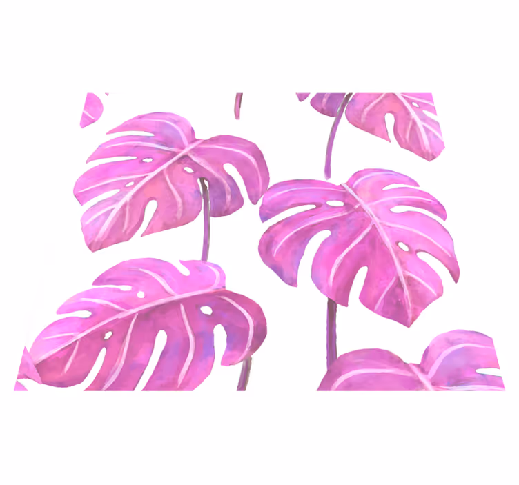 Tapis vinyle nature monstera rose peint - TenStickers