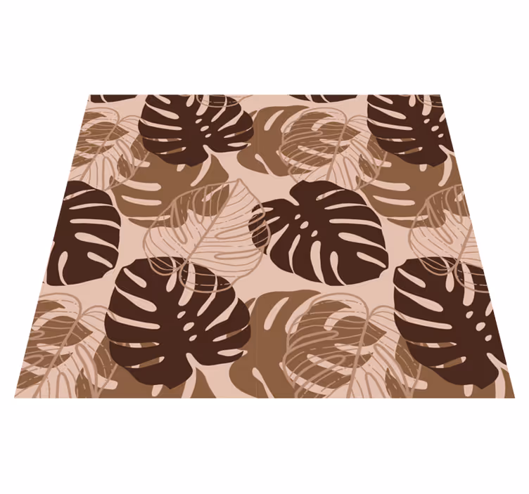 Tapis vinyle nature monstera deliciosa ton marron - TenStickers