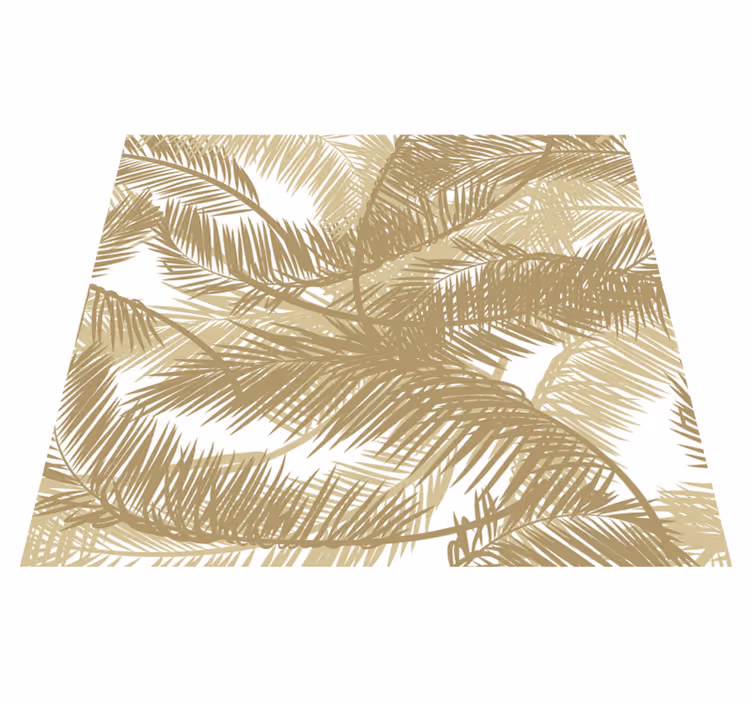Tapis vinyle nature palmier doré exotique - TenStickers