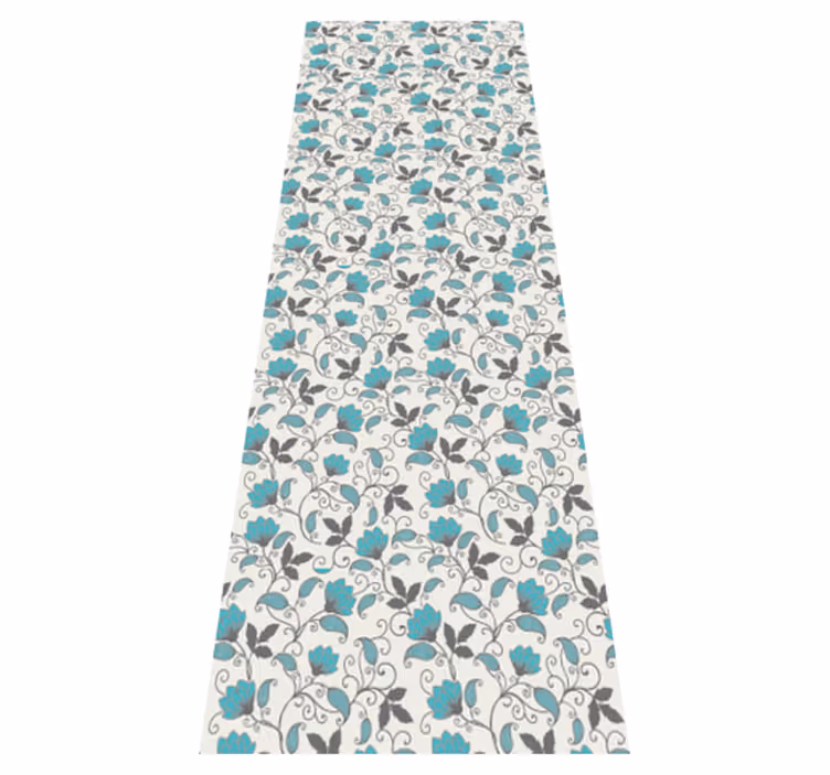 Tapis vinyle nature fleur de lotus sarcelle - TenStickers
