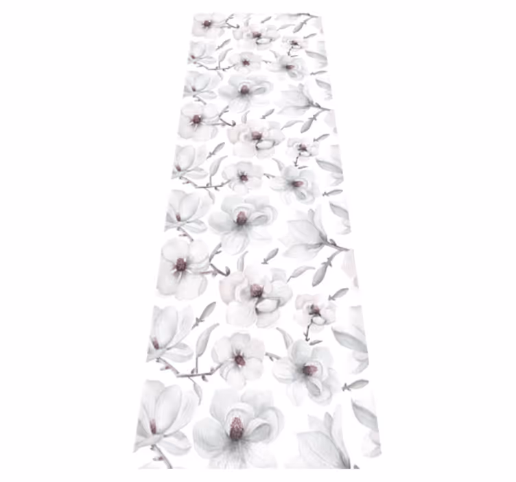 Tapis vinyle nature branche élégante avec fleur de magnolia - TenStickers