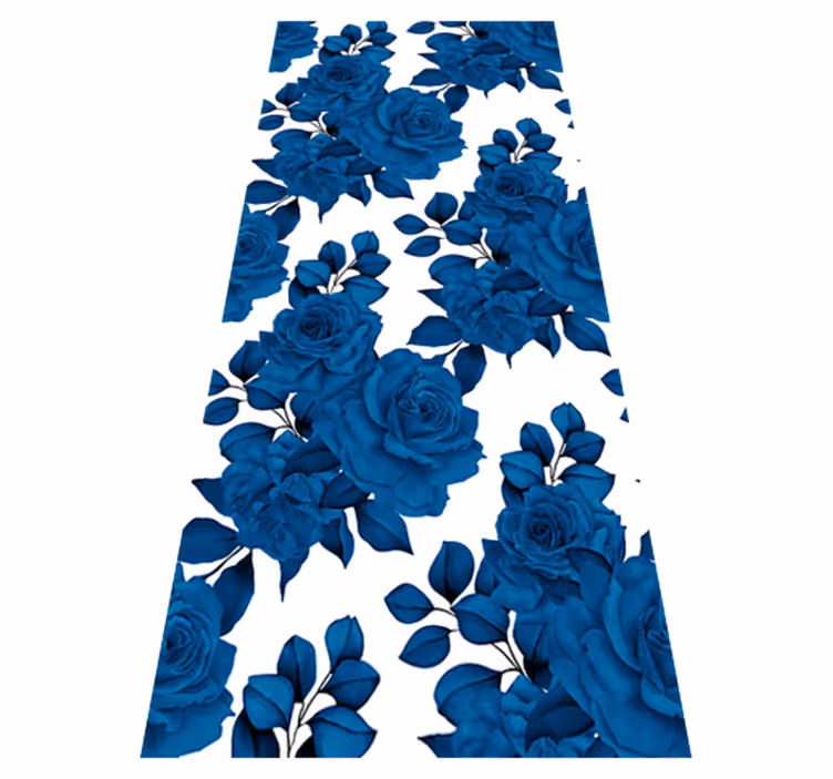 Tapis vinyle nature fleurs bleues "nouvelle nostalgie" - TenStickers