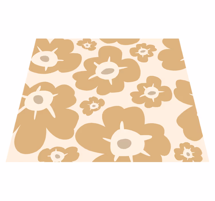 Tapis vinyle nature coquelicots beiges - TenStickers