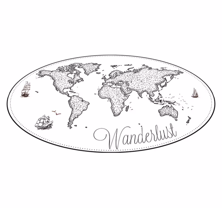 Tapis vinyle carte du monde carte du monde wanderlust - TenStickers