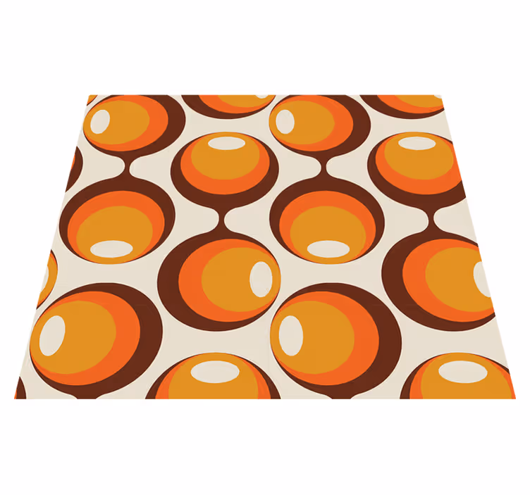 Tapis vinyle vintage design semi-oblong années 70 - TenStickers