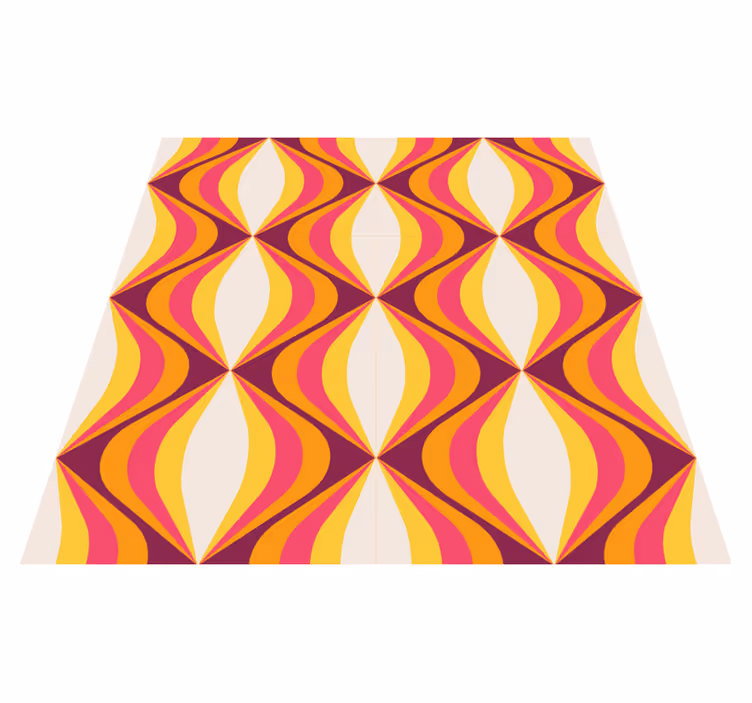 Tapis vinyle vintage vague orange rétro - TenStickers