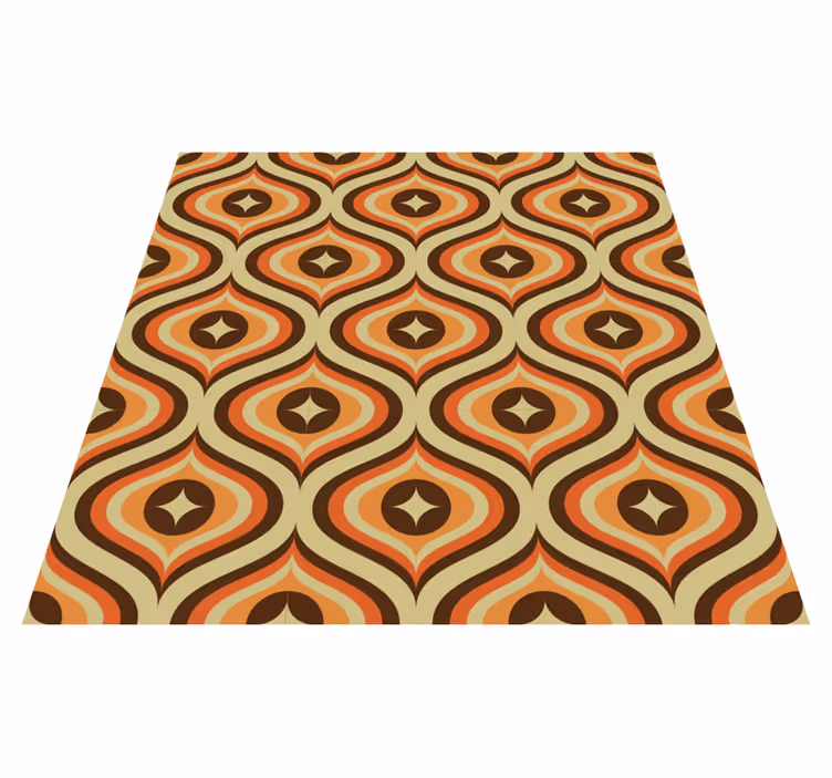 Tapis vinyle vintage orange et marron rétro - TenStickers