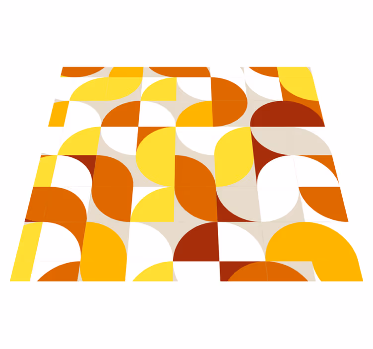Tapis vinyle vintage style orange et jaune - TenStickers