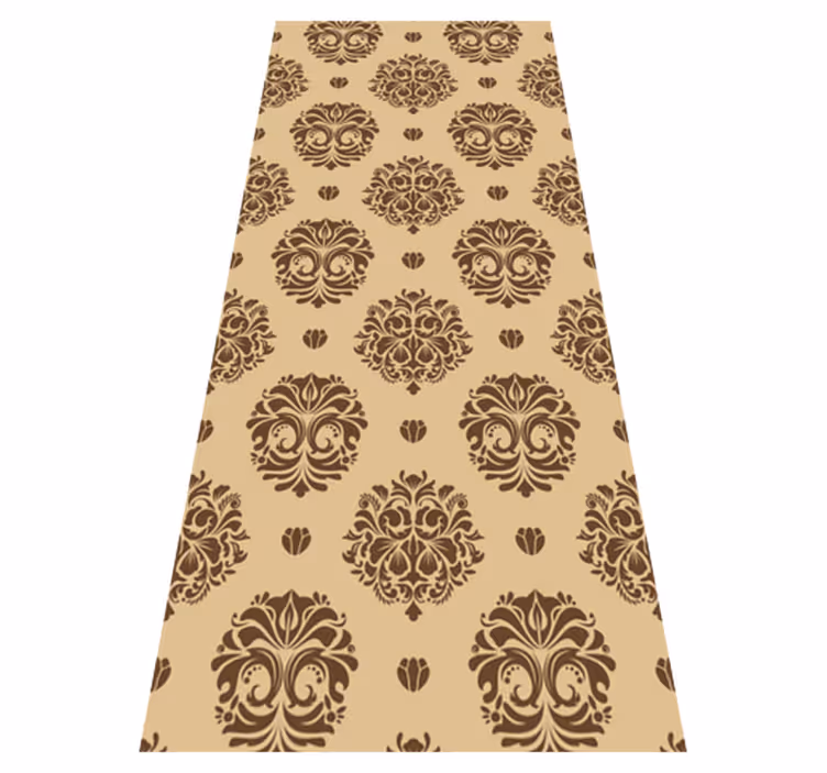 Tapis vinyle vintage style damassé beige - TenStickers