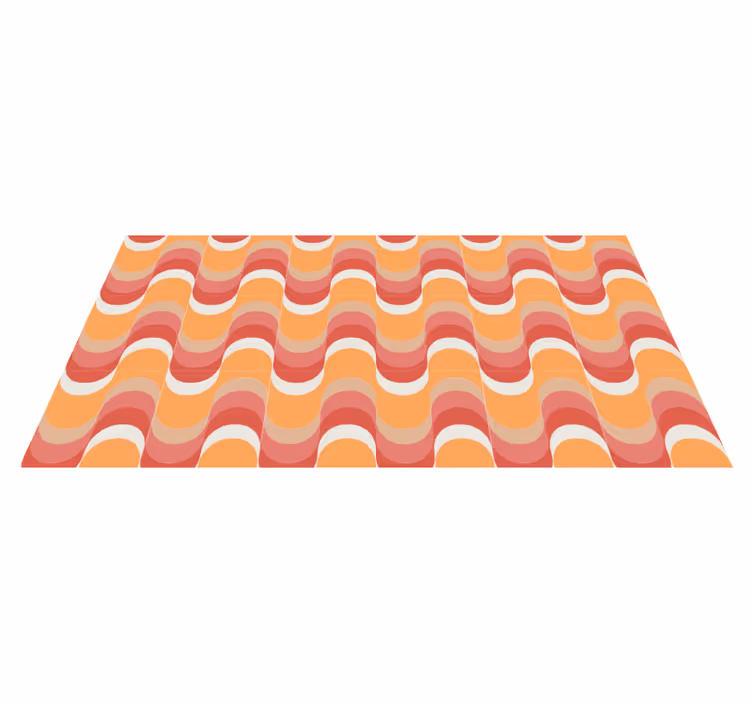 Tapis vinyle vintage vagues rétro des années 70 - TenStickers