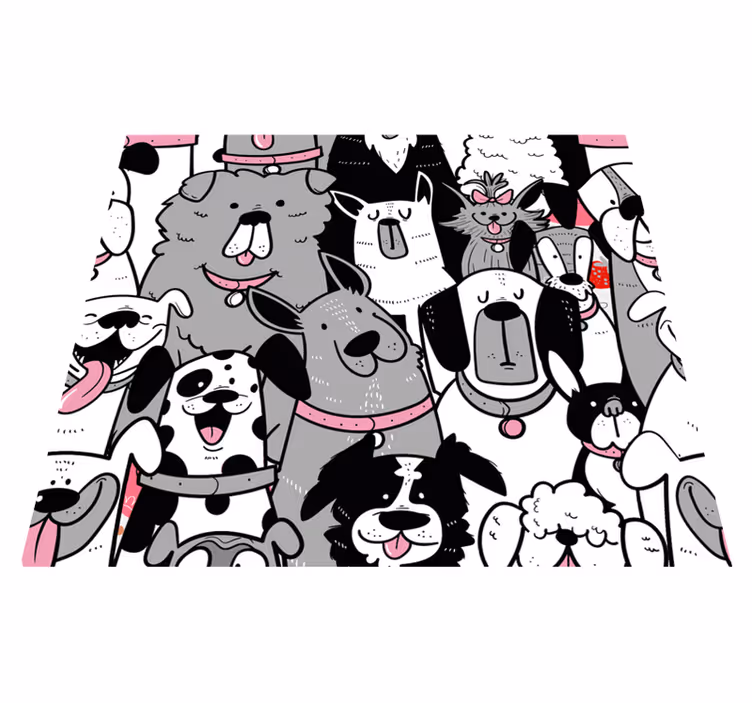 Tapis vinyle animal contours de chien pour enfants - TenStickers