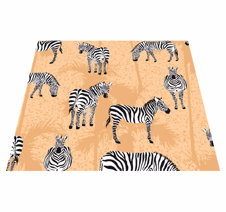 Tapis vinyle animal zèbre pour salle de bain - TenStickers