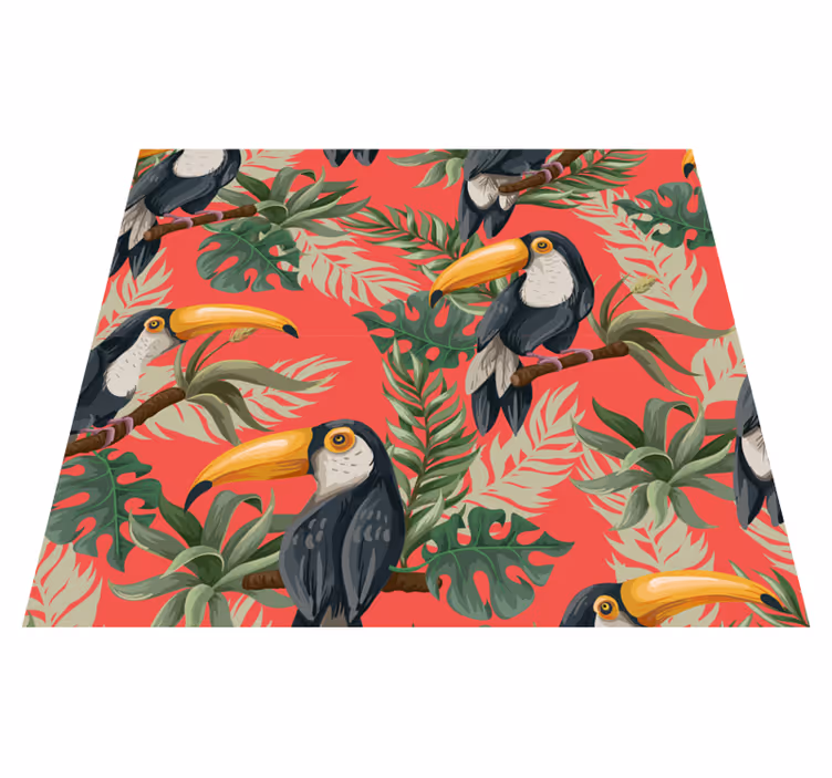 Tapis vinyle animal toucans tropicaux décor mural - TenStickers