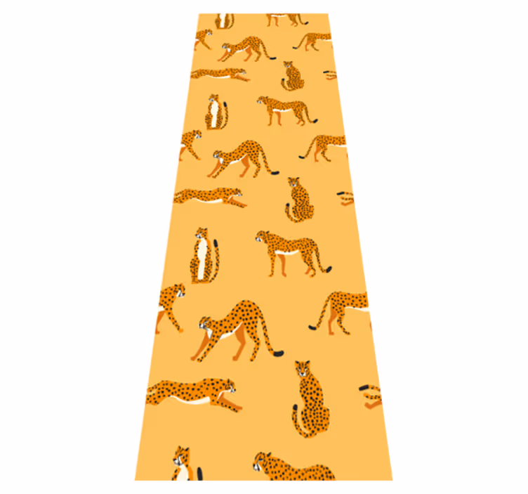 Tapis vinyle animal motifs léopards jaunes - TenStickers