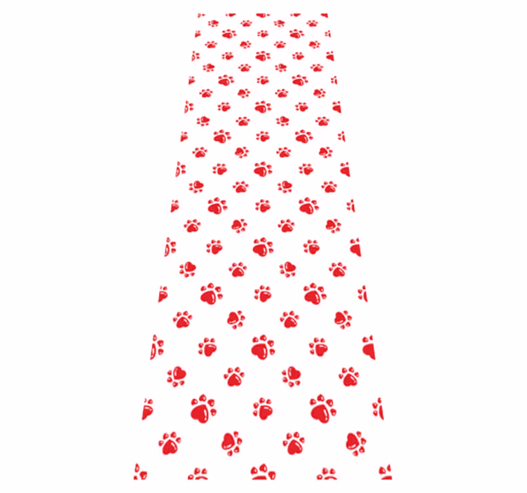 Tapis vinyle animal empreintes de chat et cœur - TenStickers