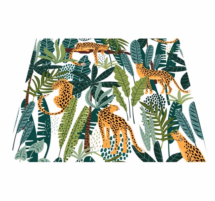 Tapis vinyle animal motif tropical - TenStickers