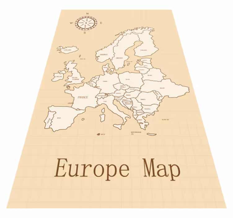 Tapis vinyle carte du monde europe vintage - TenStickers