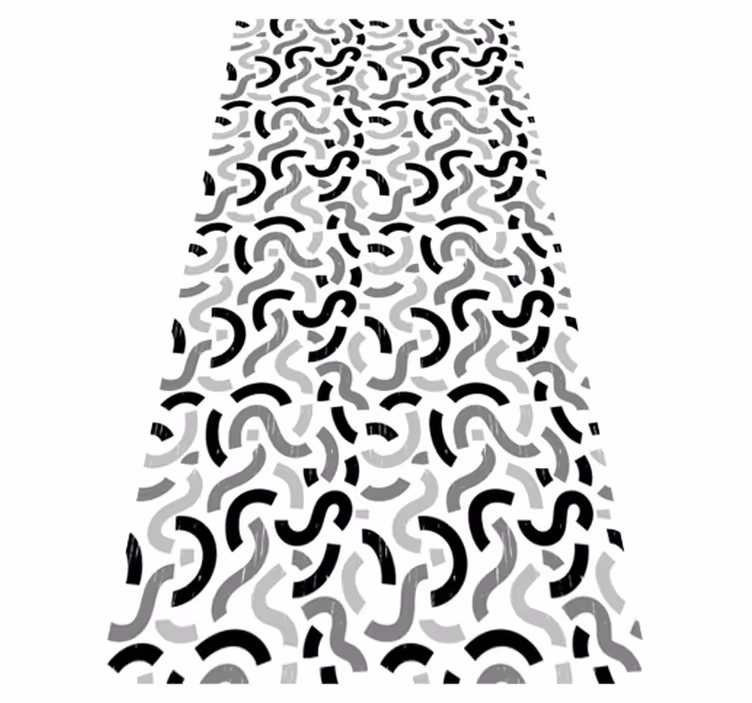 Tapis vinyle texture motifs formes noires et blanches - TenStickers