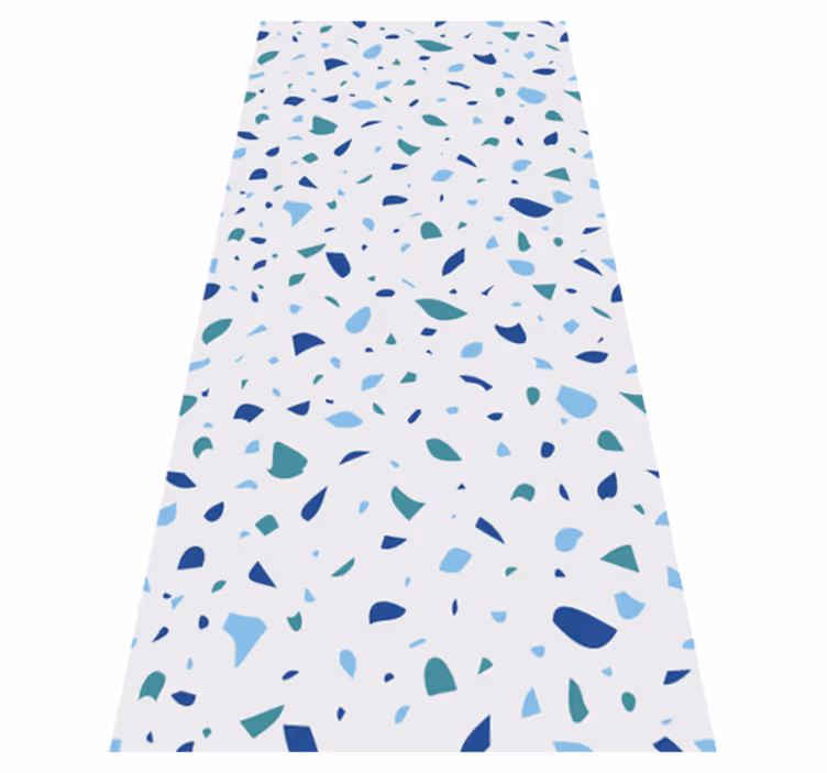Tapis vinyle texture tons bleus terrazzo - TenStickers