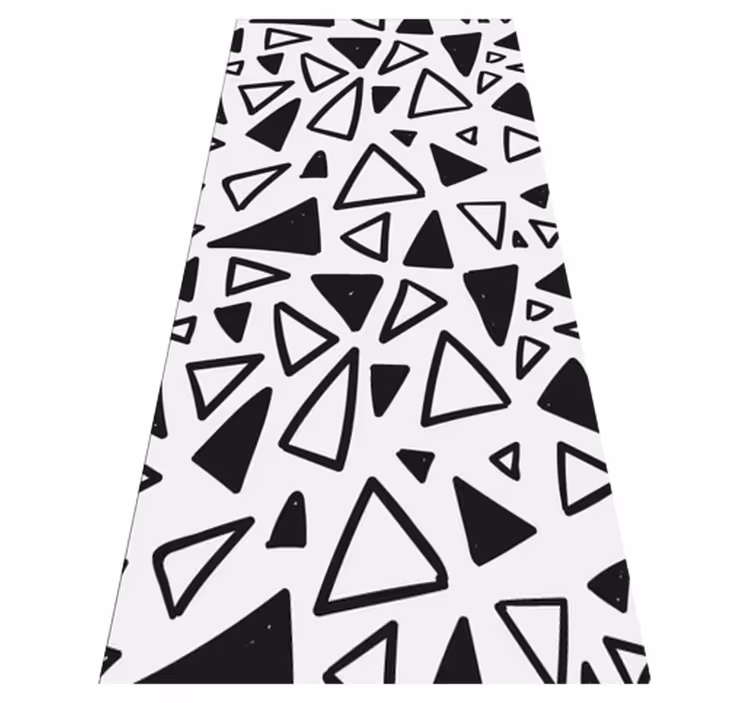 Tapis vinyle texture triangle noir et blanc minimaliste - TenStickers