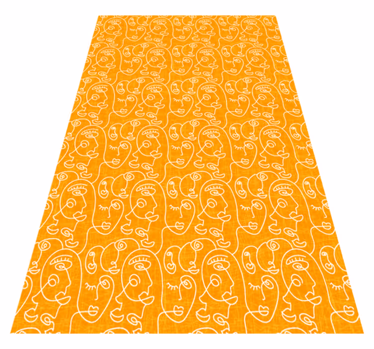 Tapis vinyle texture femmes dessinées abstrait orange - TenStickers