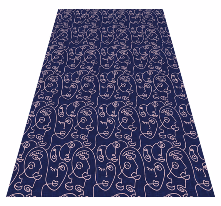 Tapis vinyle texture femmes dessinées en bleu abstrait - TenStickers