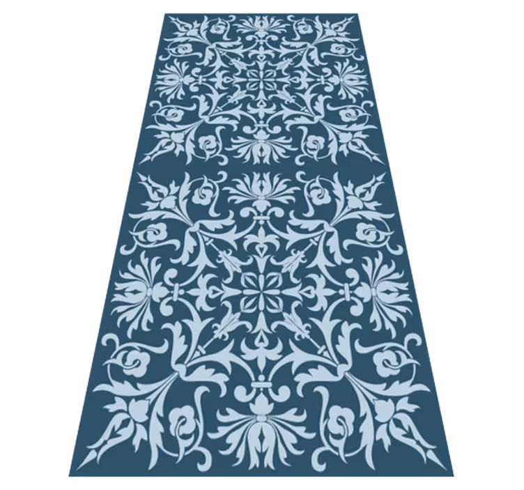 Tapis vinyle vintage motif bleu provincial français - TenStickers