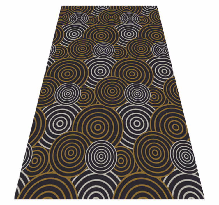 Tapis vinyle vintage motifs cercles et lignes - TenStickers
