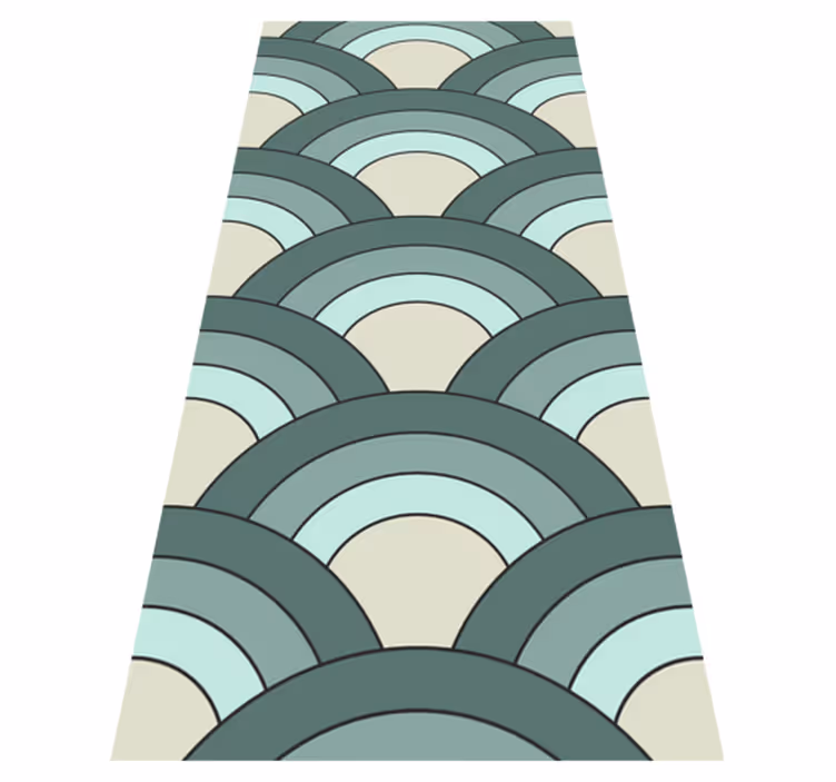 Tapis vinyle vintage motifs de vagues superposées - TenStickers