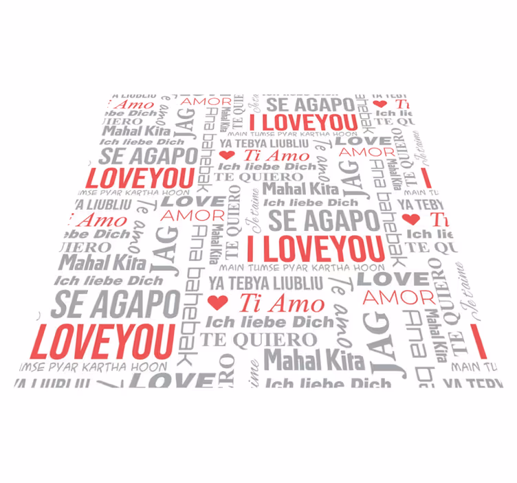 Tapis vinyle citation je t'aime en plusieurs langues - TenStickers